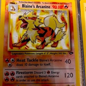 Blaine’s Arcanine Gym Heroes Pokemon Card Holo